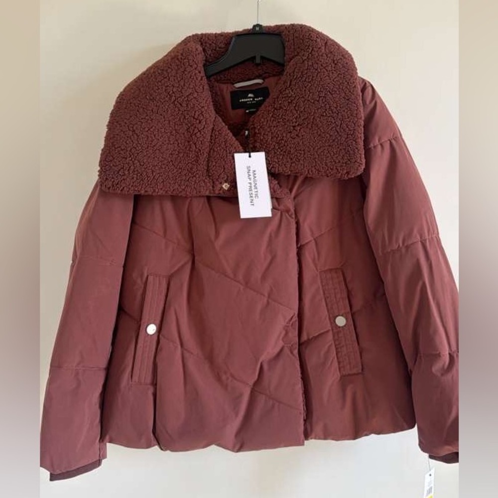 Andrew Marc Valencia Faux Shearling Lined Puffer Jacket Water Resistant M - Picture 2 of 6